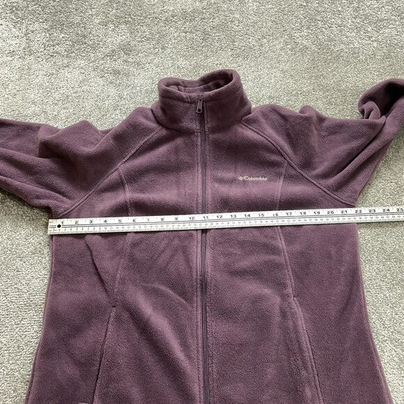 Columbia Jacket Adult Large Purple Soft Fleece Full Zip Pockets Hiking Outdoor - Picture 13 of 14